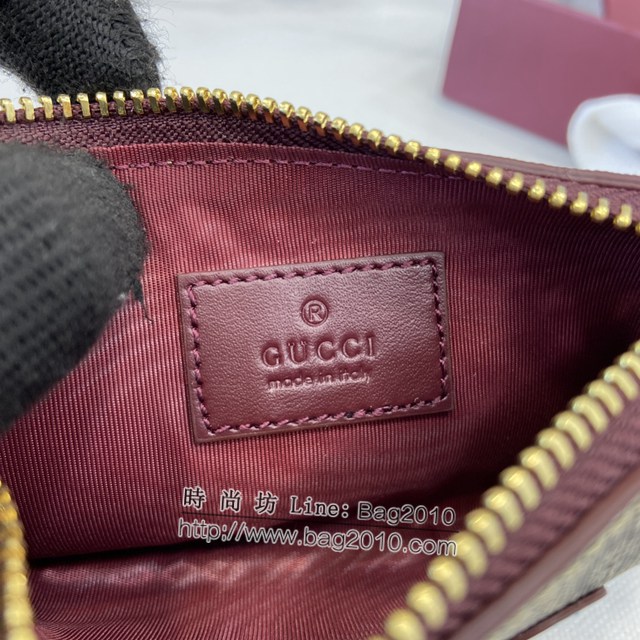 Gucci專櫃古馳最新款飾熊貓細節GG迷你錢包零錢包 jh2030型號：818768